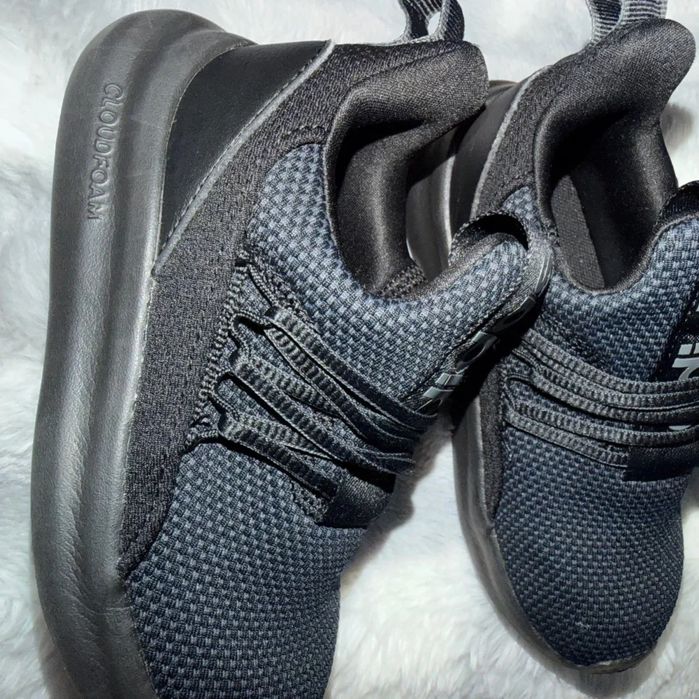 adidas Kids Black Knit Slip-On Sneakers